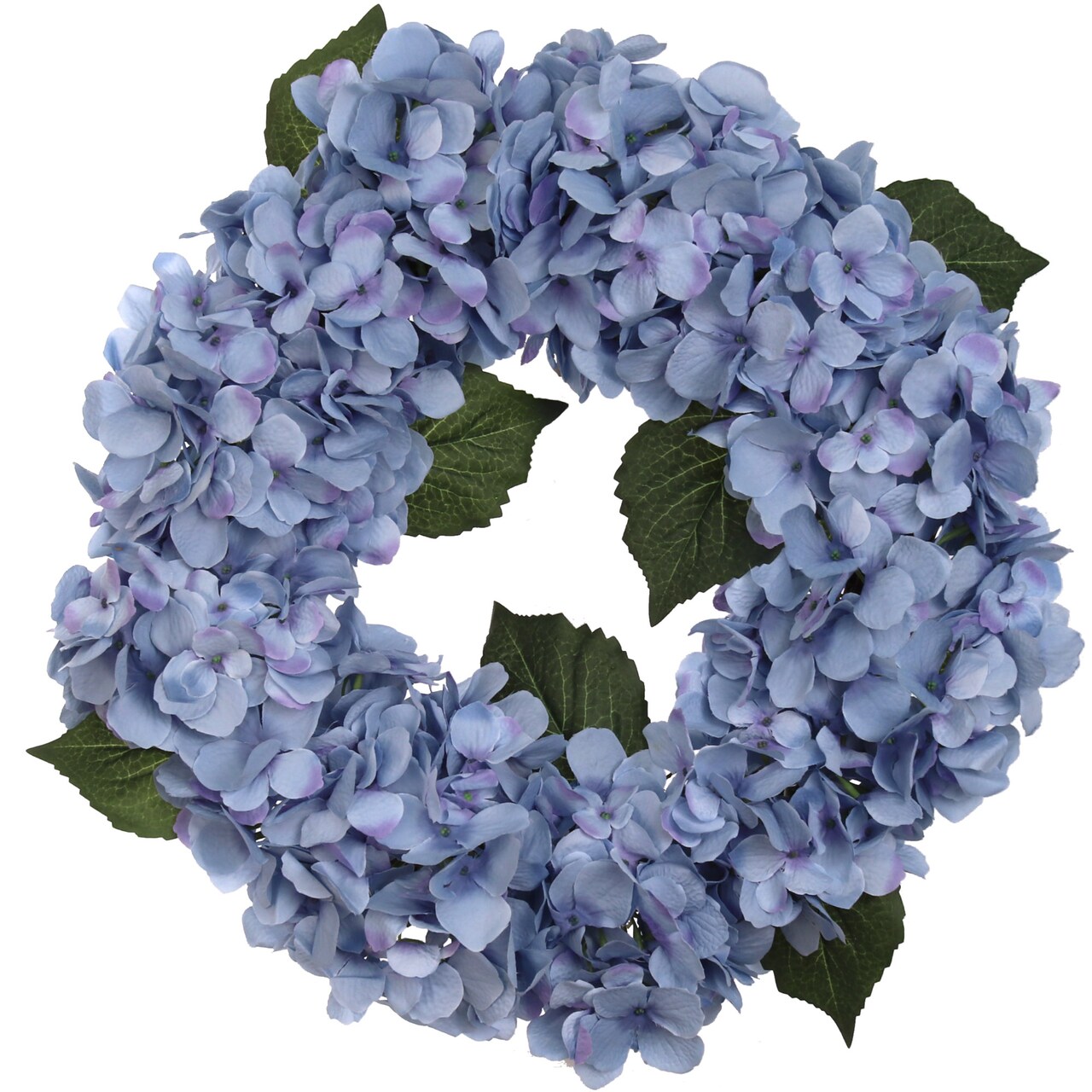 18" Blue Artificial Hydrangea Wreaths - 2-Pack, Silk Flowers with Grapevine Rings - Perfect for Doors, Walls - Elegant Year-Round Decor, Floral Home by Artificial Flowers